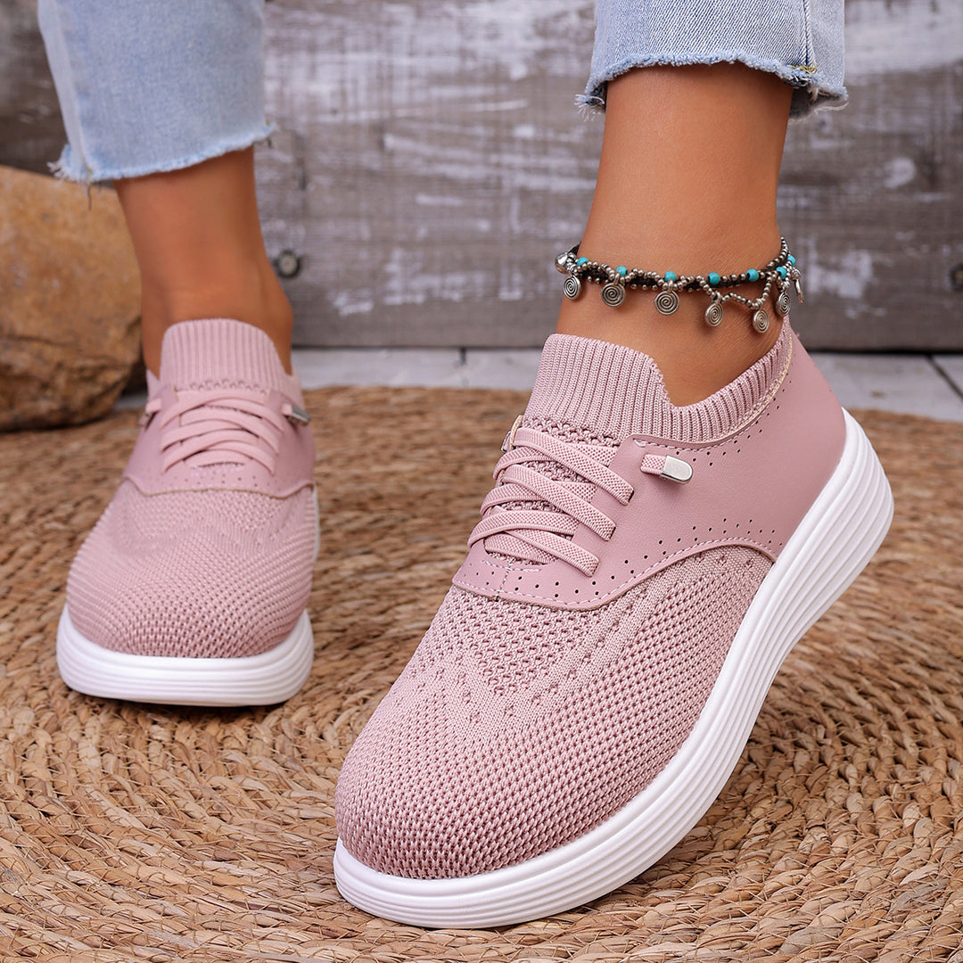 Damen komfortable Sneaker mit atmungsaktivem Obermaterial und flexiblem Fußbett EB