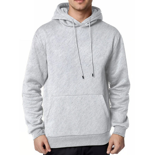 Herren nan minimalistischer Kapuzenpullover mit weichem Fleece-Innenfutter und Kängurutasche EB