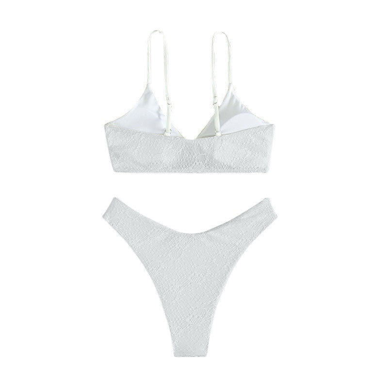 Damen Triangel-Bikini mit elegantem Knoten-Design und hohem Beinausschnitt EB