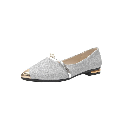 Damen Glitzernde Ballerinas mit glamourösem Schmuckrand EB