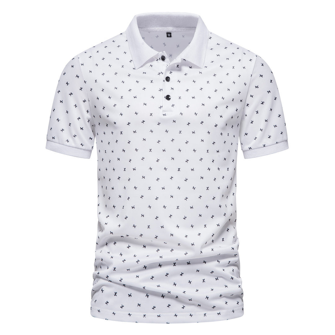 Herren Poloshirt mit modernem Muster und atmungsaktiven Eigenschaften EB