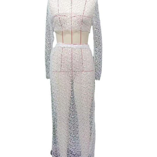 Damen elegantes transparents Strandensemble EB