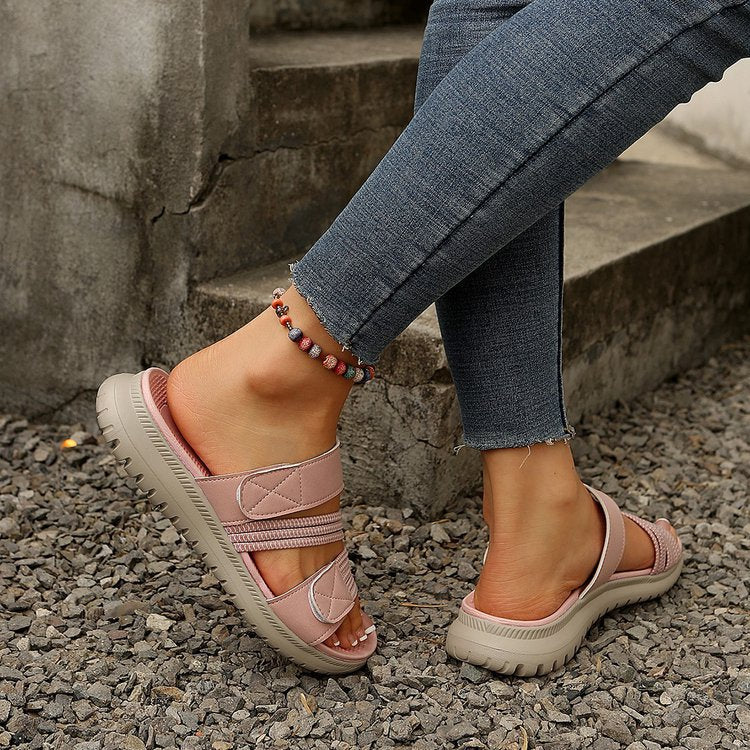 Damen Komfortable Riemchensandalen mit ergonomischem Fußbett und rutschfester Sohle EB
