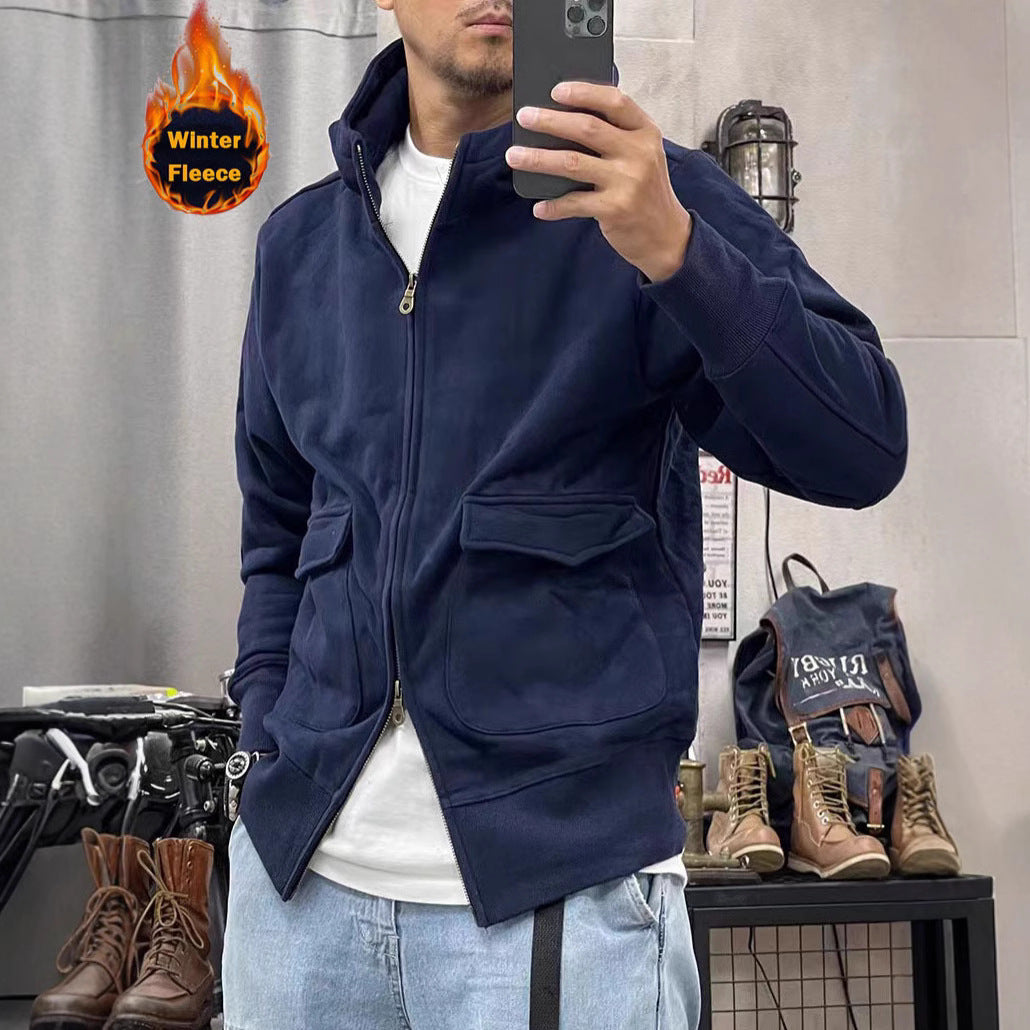 Herren warme Fleecejacke mit praktischen Taschen und modernem Schnitt EB
