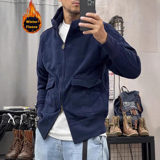 Herren warme Fleecejacke mit praktischen Taschen und modernem Schnitt EB