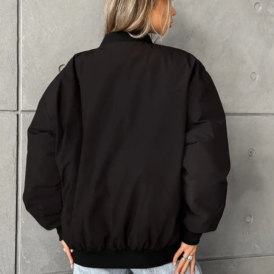 Damen modische Bomberjacke mit praktischen Innentaschen und sportivem Schnitt EB