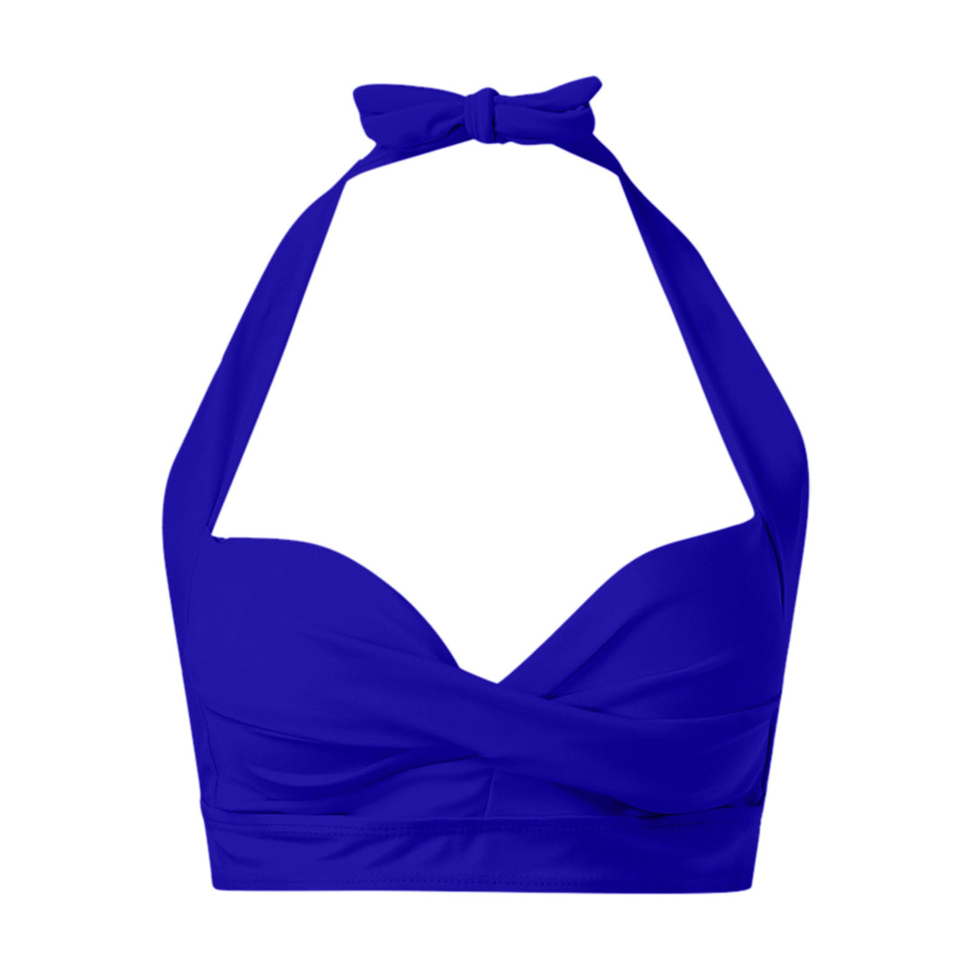 Damen Sportliches Bikinioberteil mit tiefem Ausschnitt und Halter-Design EB