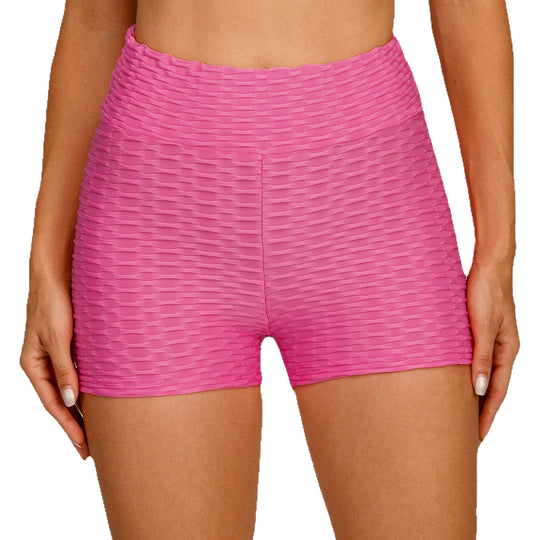 Damen Kompressionssportshorts mit strukturierter Oberfläche und hohem Bund EB