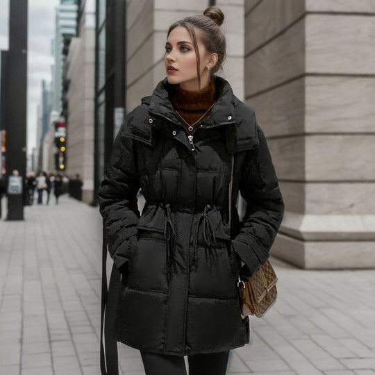 Damen warme Winterjacke mit praktischer Kapuze EB