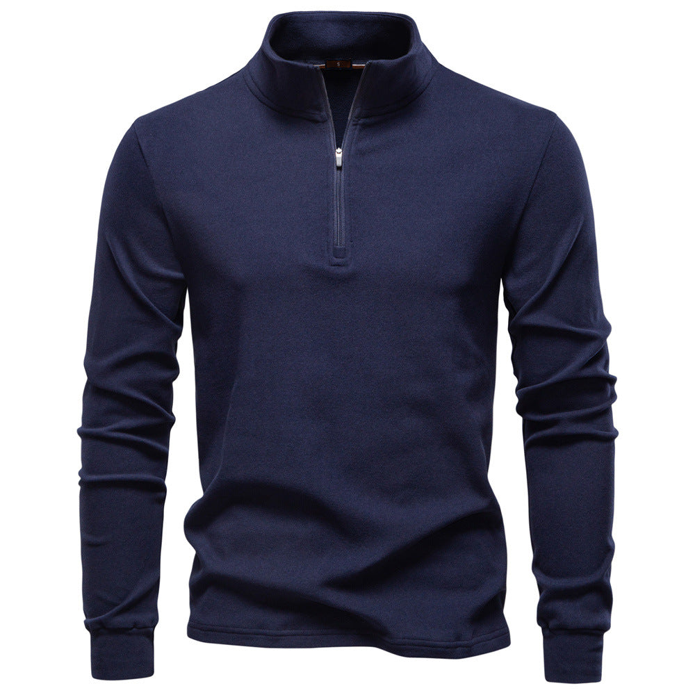 Herren funktionaler Sweatshirt mit hohem Kragen und kurzem Reißverschluss EB