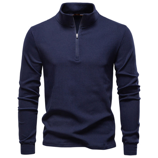 Herren funktionaler Sweatshirt mit hohem Kragen und kurzem Reißverschluss EB