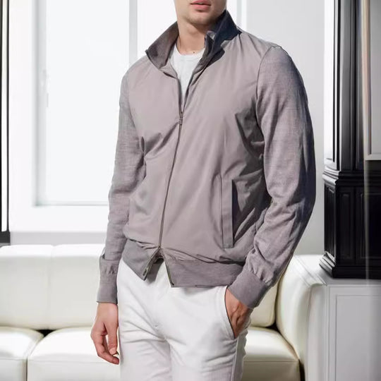 Herren sportliche Übergangsjacke mit modernem Stehkragen und elastischen Bündchen EB