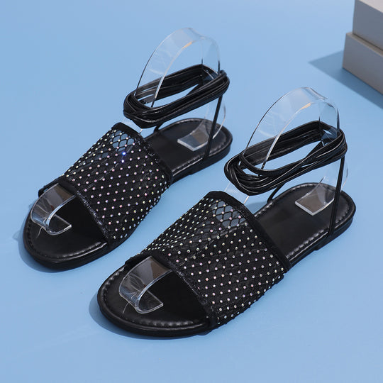 Damen Strass Verzierter Sandalen EB