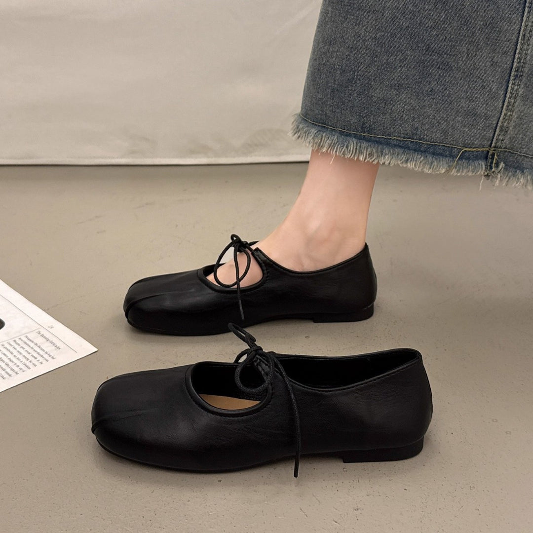 Damen Ballerina-Schuhe mit elegantem Schnürdesign und komfortablem Fußbett EB
