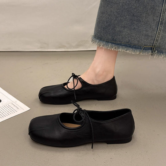Damen Ballerina-Schuhe mit elegantem Schnürdesign und komfortablem Fußbett EB