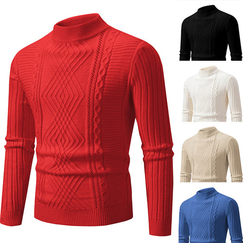 Herren Rollkragenpullover mit strukturiertem Rippdesign und modernem Look EB