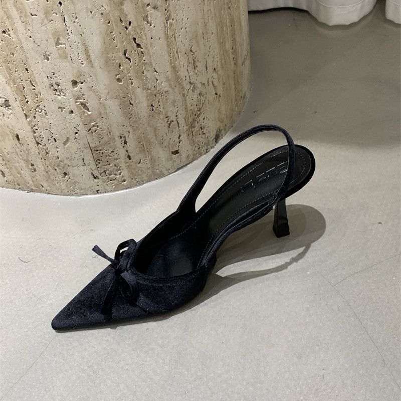 Damen Slingback Pumps mit zarter Schleifenverzierung EB