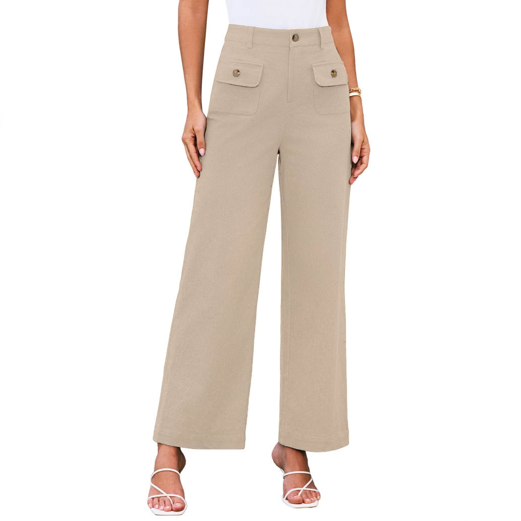 Damen weite Stoffhose mit praktischen Taschen EB
