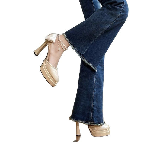 Damen High Heel Schuhe mit eleganter Schleifenverzierung EB