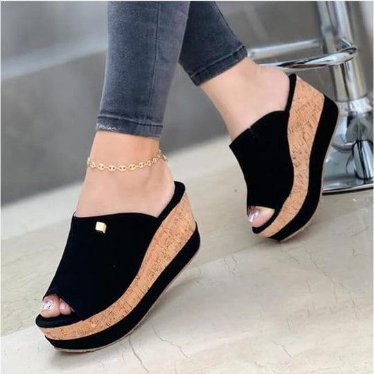 Damen Wedge-Sandalen mit eleganter Korksohle und anpassbarem Obermaterial EB