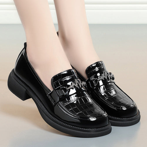 Damen Elegante Loafers mit modischem Kettendetail und rutschfester Sohle EB