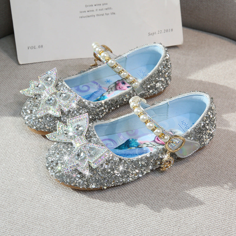Mädchen Glitzernde Ballerinas mit Perlenakzent EB