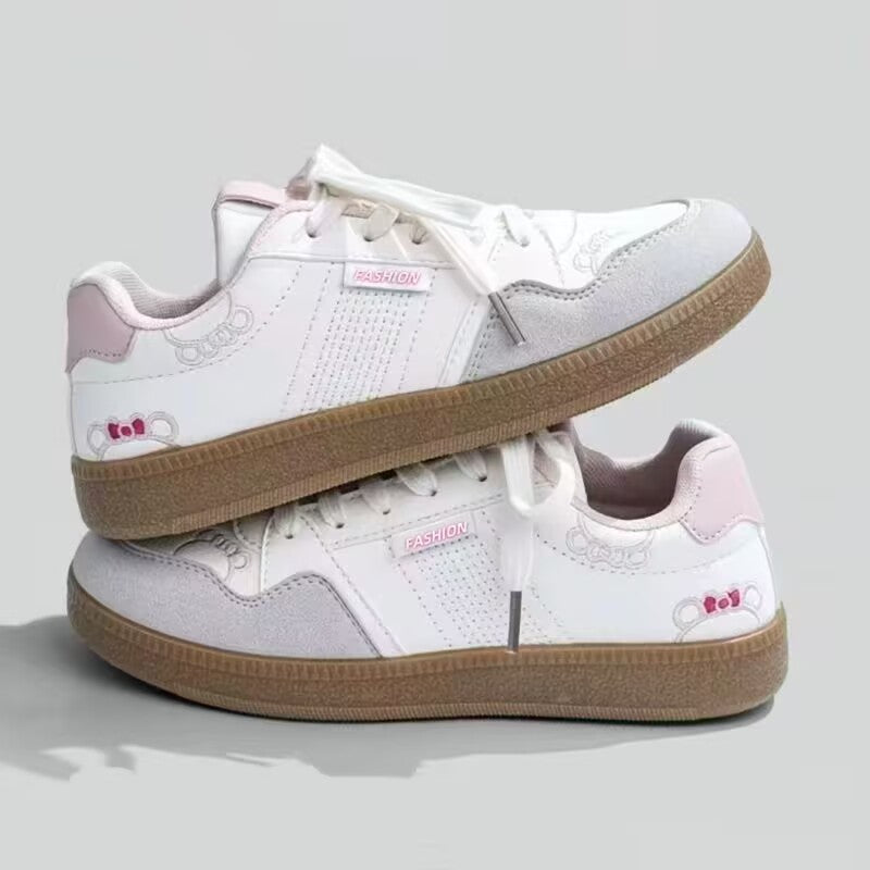 Damen Sportliche Sneakers mit floralem Motiv und gepolsterter Innensohle EB