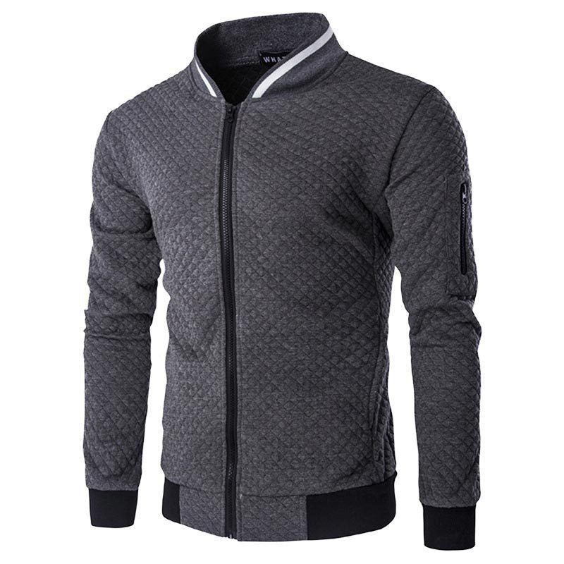 Herren modische Steppjacke mit durchgehendem Reißverschluss und Strukturdesign EB