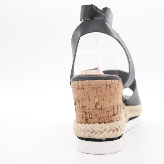 Damen Wedge-Sandalen mit verstellbarem Riemen und bequemer Korksohle EB