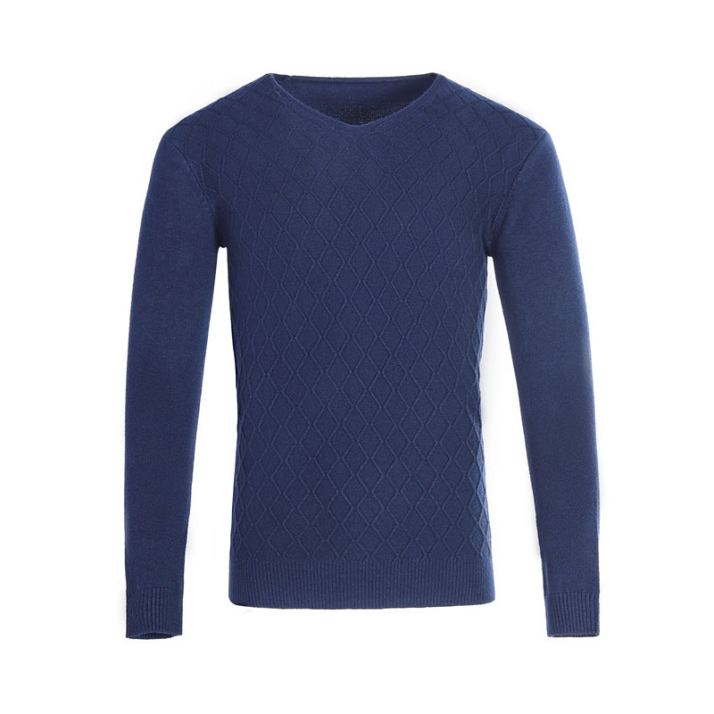 Herren V-Ausschnitt Pullover mit Strukturmuster EB