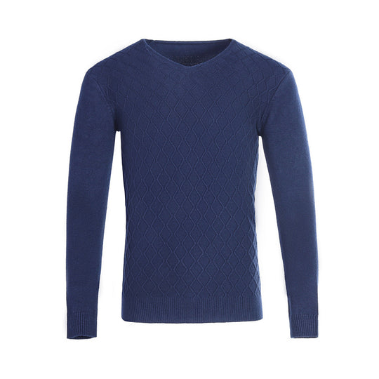 Herren V-Ausschnitt Pullover mit Strukturmuster EB