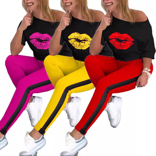 Damen Sportliches Oberteil und Leggings-Set EB