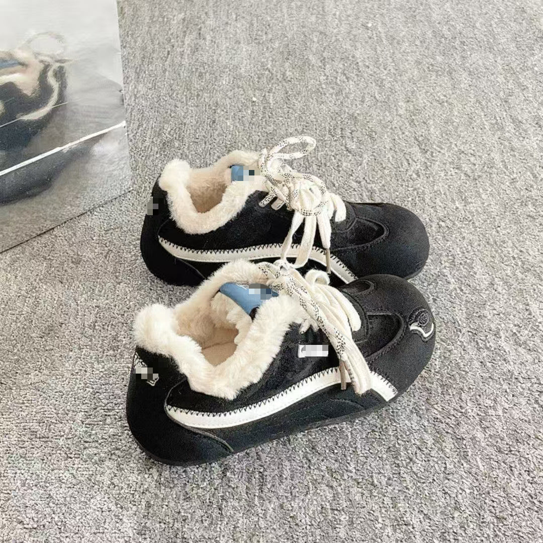 Damen warme und stylische Sneakers mit Fleece-Futter EB