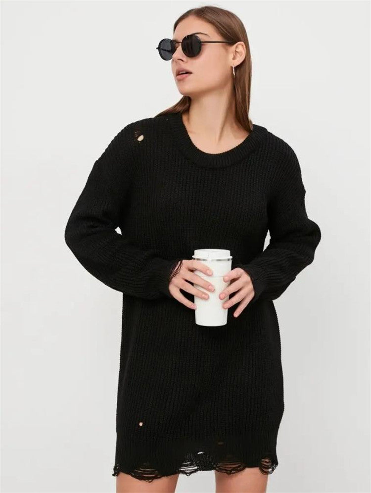 Damen modischer oversized Pullover mit lässigem Strukturmuster EB