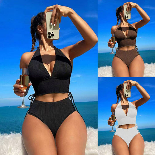Damen Triangel-Bikini mit modischem Wickel-Design EB