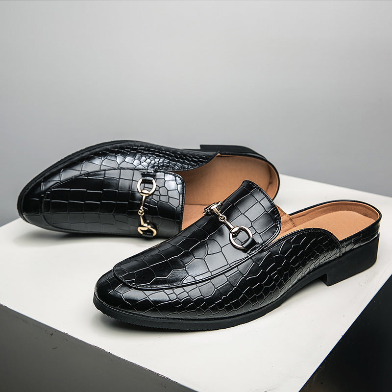 Damen Elegante Mokassins mit Premium-Krokodil-Leder und goldenen Akzenten EB