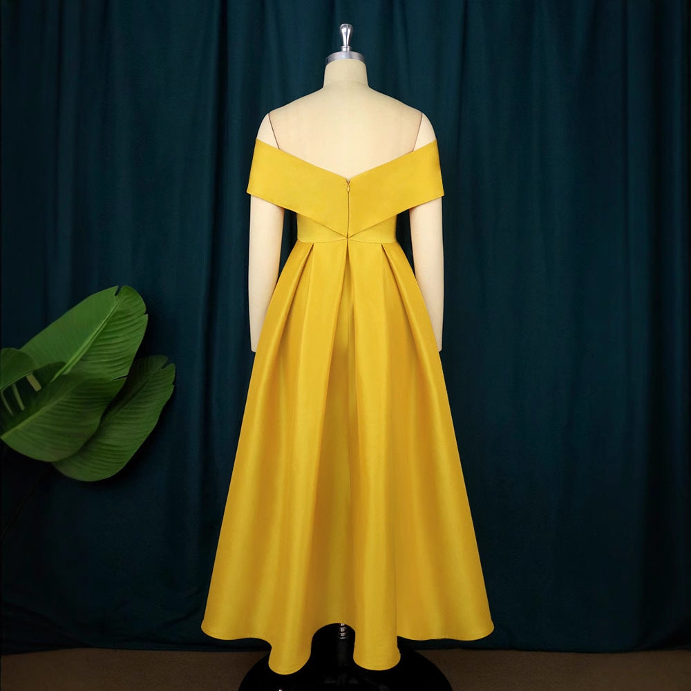 Damen elegantes Abendkleid mit schickem Off-Shoulder Design und voluminösem Rock EB