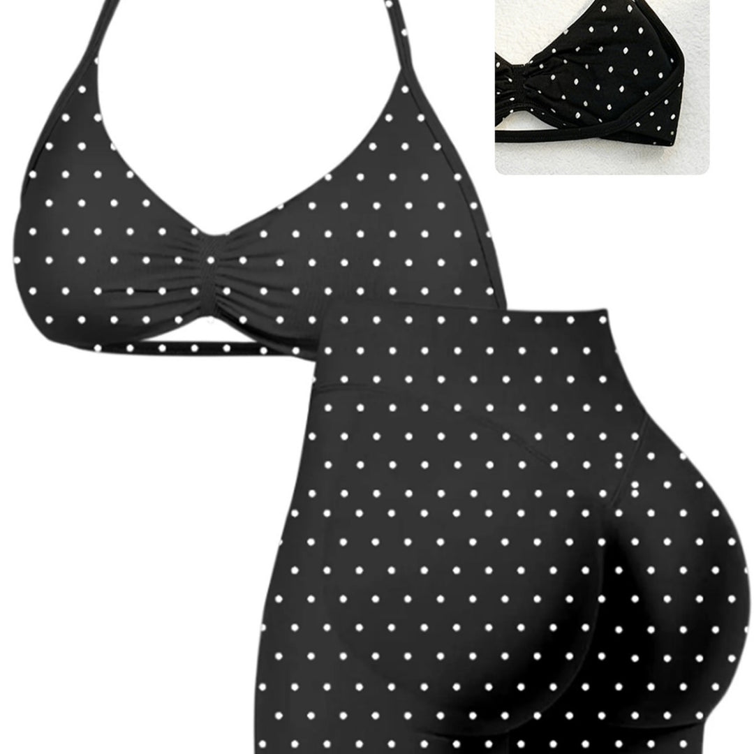 Damen Sportliches Bikini-Set mit hochgeschnittenen Shorts und elastischer Unterstützung EB
