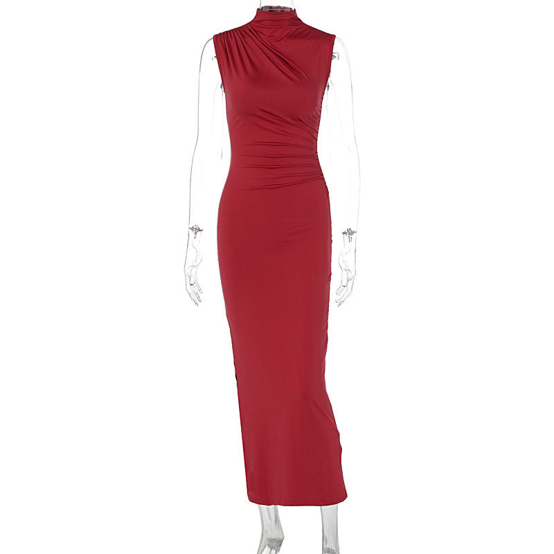 Damen Elegantes Wickelkleid mit figurbetontem Schnitt und hohem Schlitz EB
