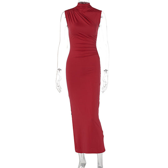 Damen Elegantes Wickelkleid mit figurbetontem Schnitt und hohem Schlitz EB