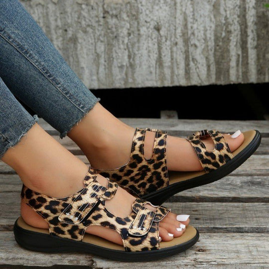 Damen Komfortable Sandalen mit verstellbaren Klettverschlüssen und anatomischem Fußbett EB