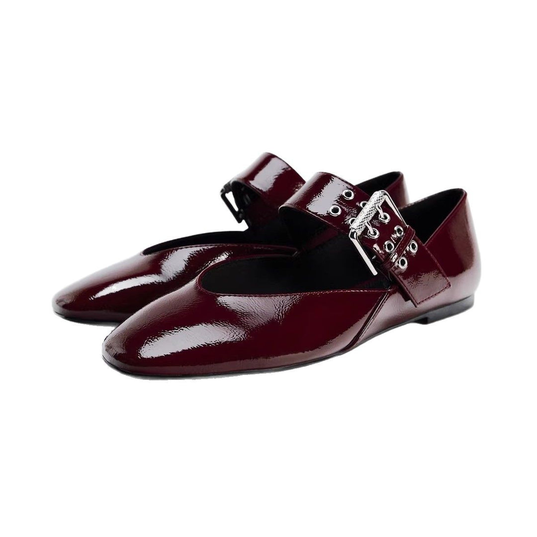 Damen Elegante Ballerinas im Leopardenmuster mit modischer Schnalle EB