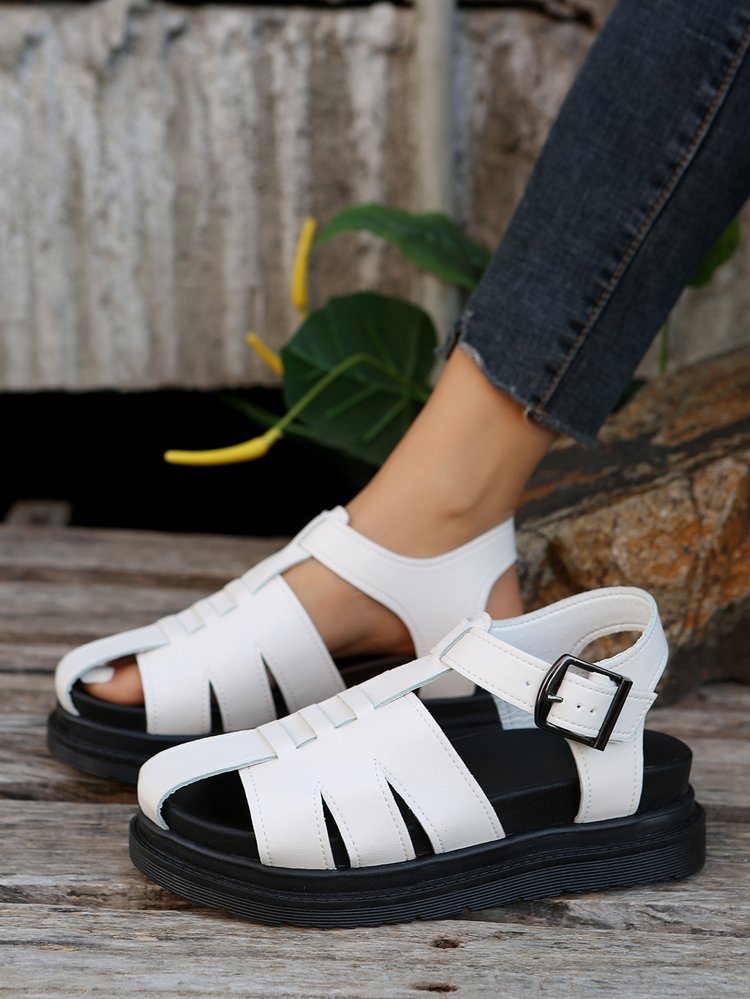 Damen Riemensandalen mit ergonomischem Fußbett und verstellbarem Schnallenverschluss EB