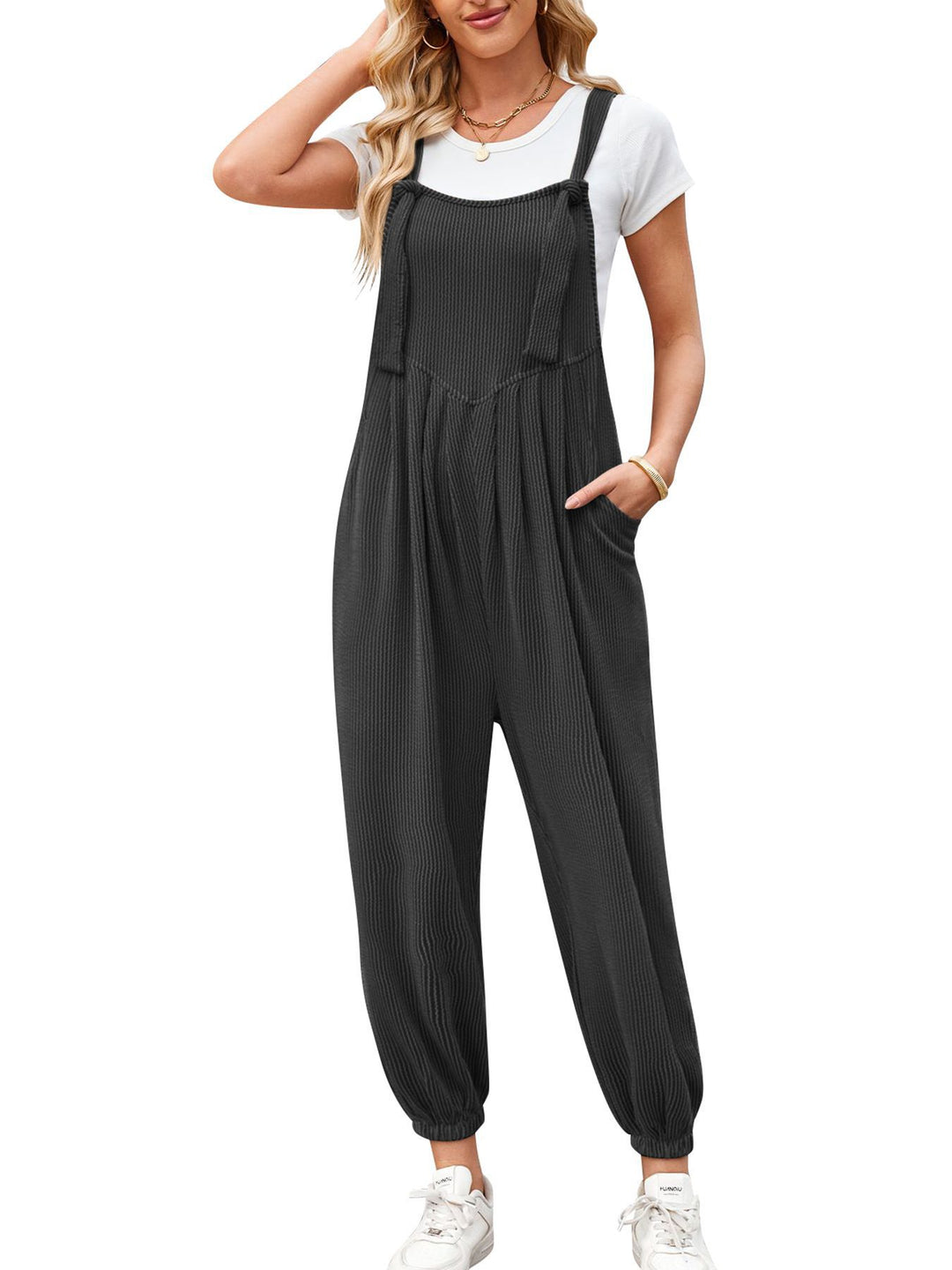 Damen Lässiger Jumpsuit mit praktischen Taschen EB