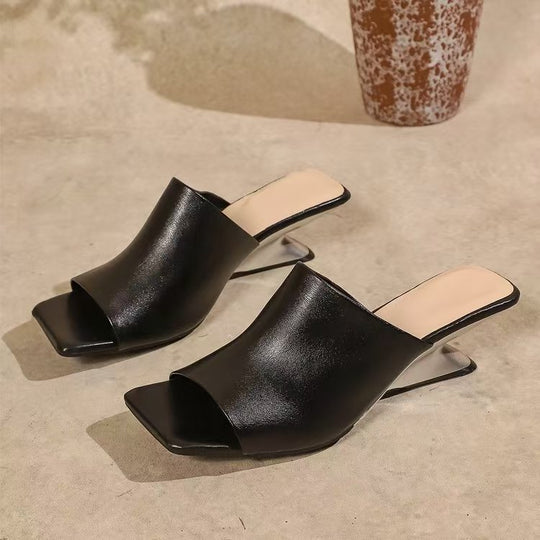 Damen Elegante Slingback-Sandaletten mit transparentem Absatz EB