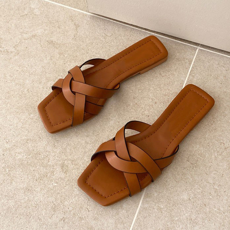 Damen Badeschuhe mit raffiniertem geflochtenem Design EB