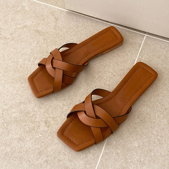 Damen Badeschuhe mit raffiniertem geflochtenem Design EB