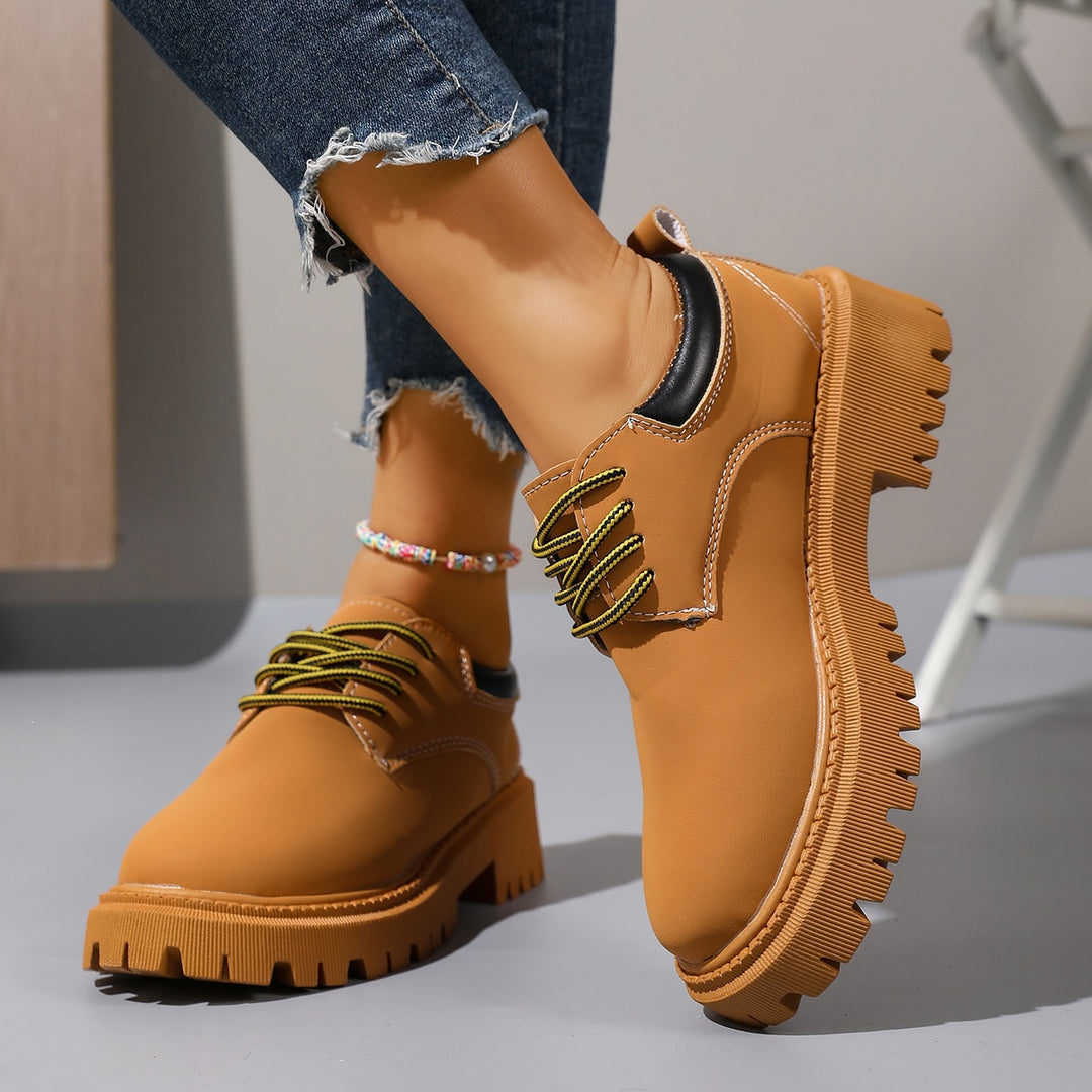 Damen Modische und bequeme Schnürschuhe mit griffiger Profilsohle EB