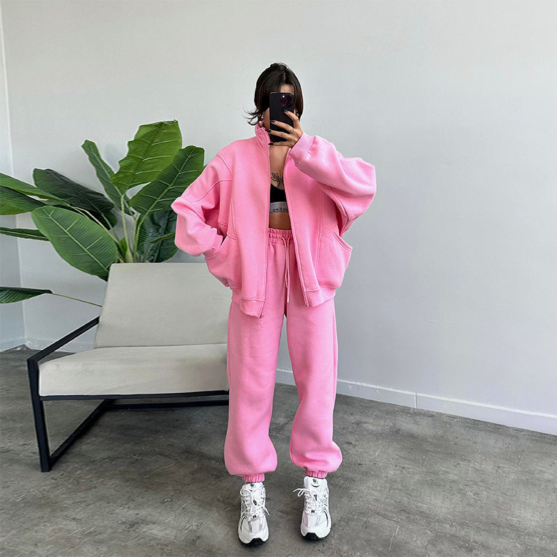Damen lässiger Zweiteiler mit oversized Hoodie und Jogginghose EB