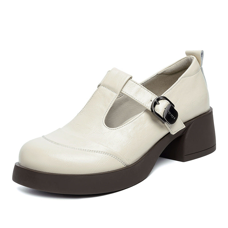 Damen elegante Mary Jane Pumps mit modernem Riemen und komfortablem Blockabsatz EB
